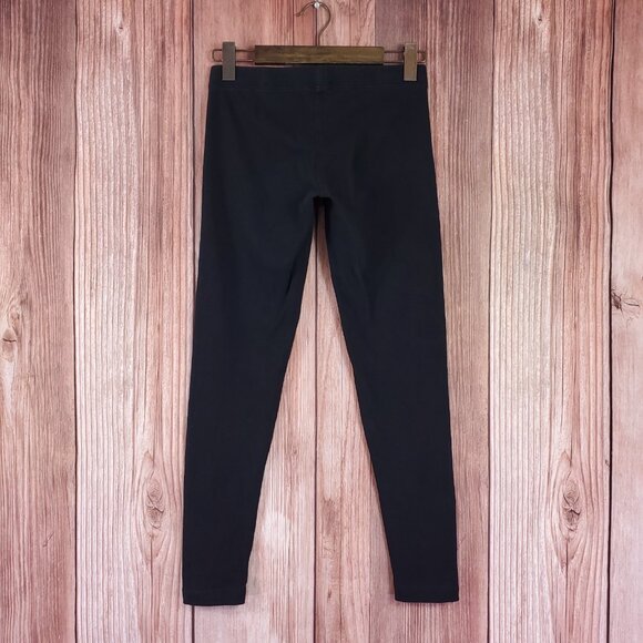 James Perse Womens Size 2 Stretch Jersey Long Leggings Black WHB1360 - Picture 2 of 11